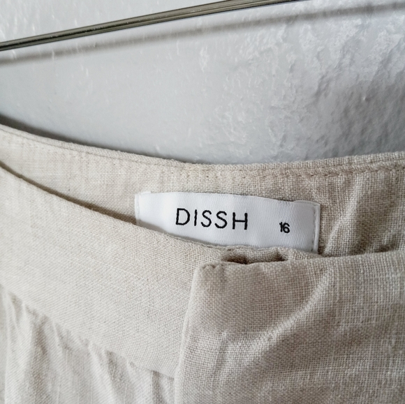 Dissh Norah Linen Wide Leg Pant In Natural - Picture 6 of 16